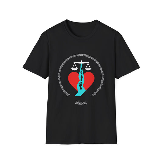 Act Justly, Love Mercy, Walk Humbly W/God Unisex Softstyle T-Shirt - Equality Graphic Tee Micah 6:8