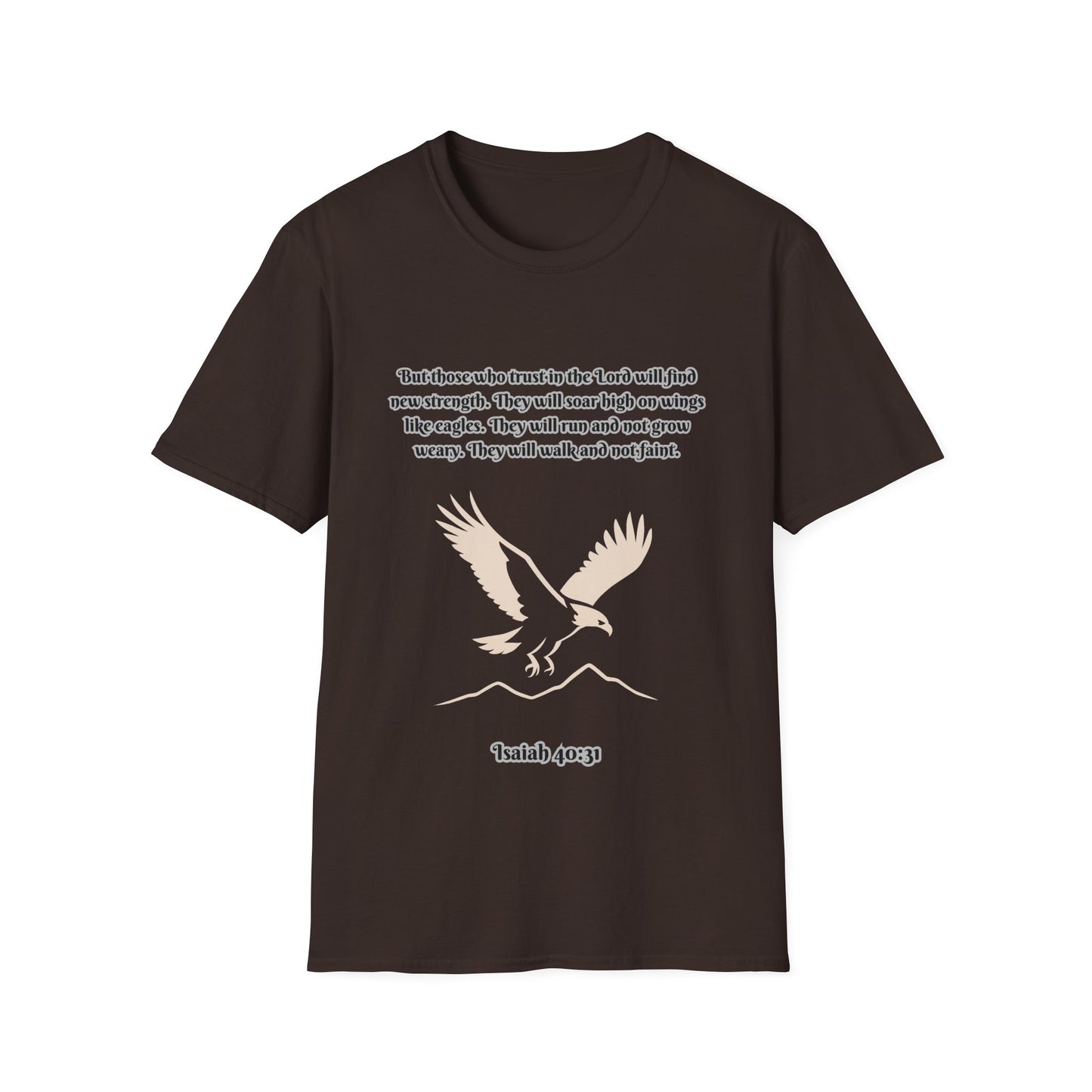 Soar On Wings Like Eagles Inspirational Unisex Softstyle T-Shirt Isaiah 40:31