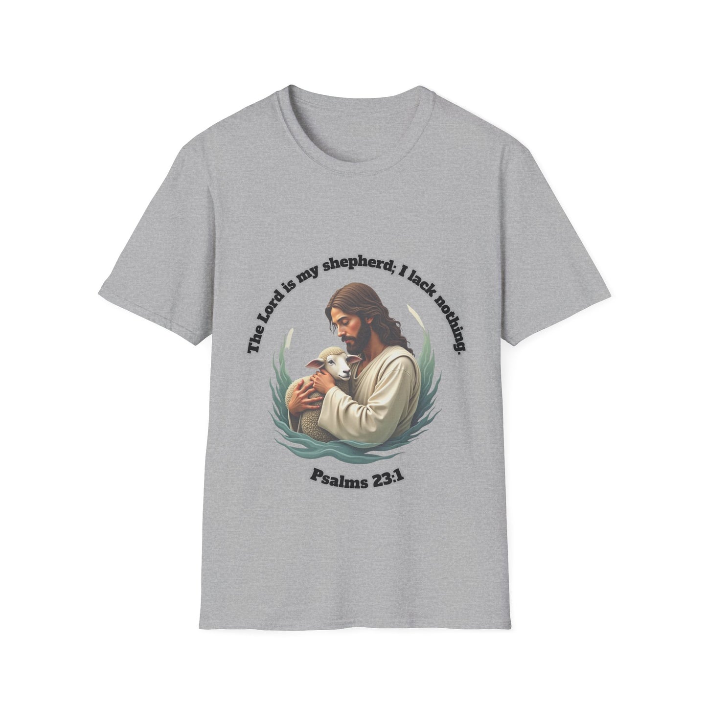 Lord Is My Shepherd Faith-Inspired Unisex Softstyle T-Shirt – Psalm 23:1 Design