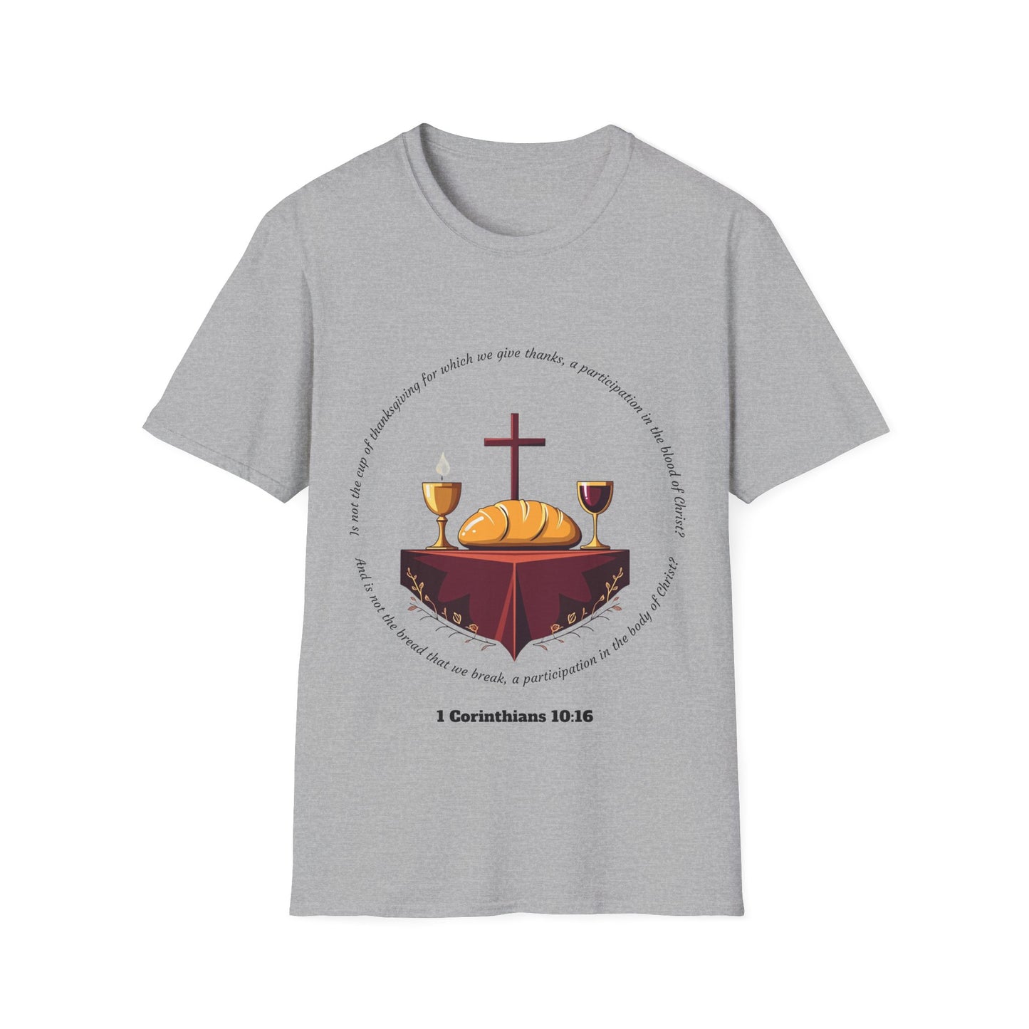 Body and Blood Faith-Inspired Unisex Softstyle T-Shirt - 1 Corinthians 10:16
