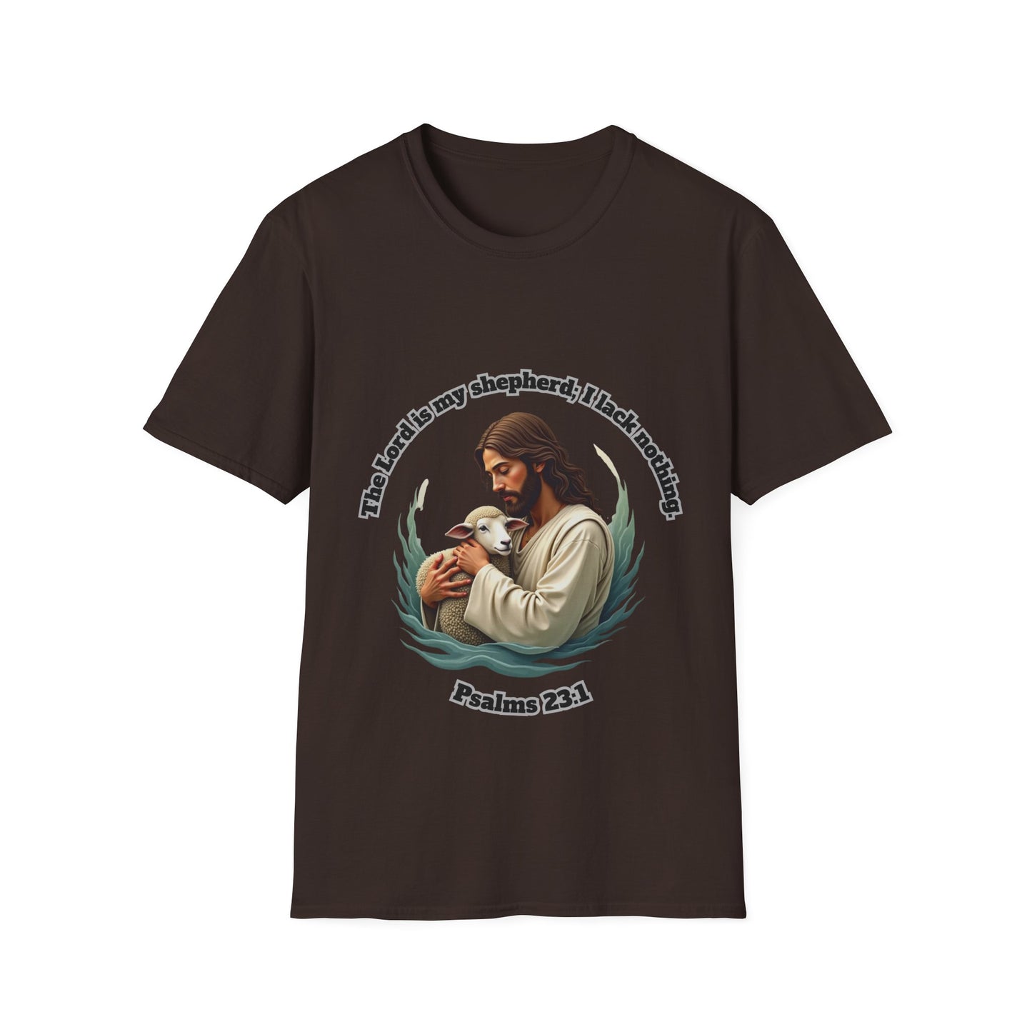 Lord Is My Shepherd Faith-Inspired Unisex Softstyle T-Shirt – Psalm 23:1 Design