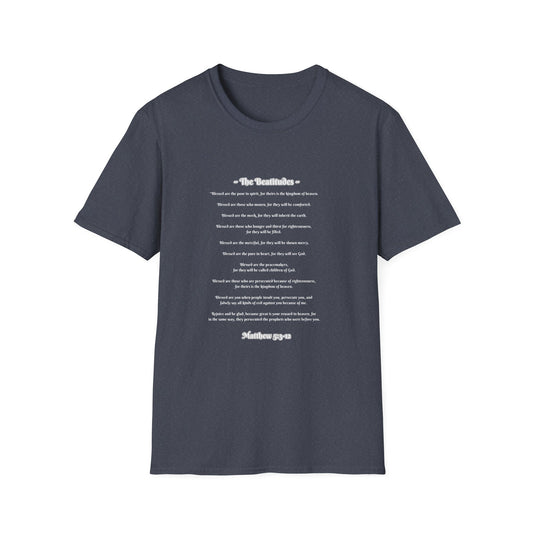 The Beatitudes Inspirational Verse Unisex T-Shirt - Matthew 5:3-12, Casual Wear, Christian Gift, Everyday Comfort, Faith-Based Apparel