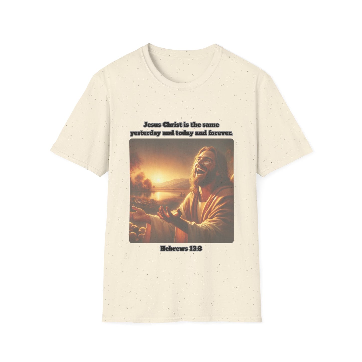 Christ Is The Same Inspirational Jesus T-Shirt | Unisex Softstyle Tee with Scripture Hebrews 13:8