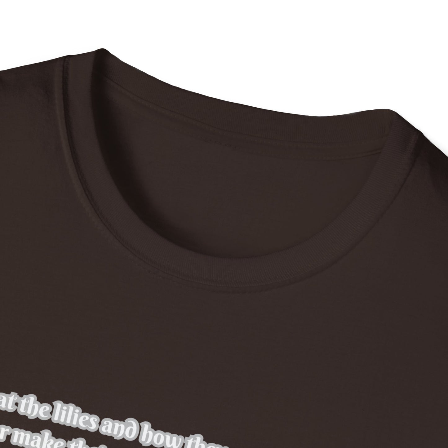 God Cares Even For The Flowers Inspirational Floral T-Shirt with Bible Verse Luke 12:27-28