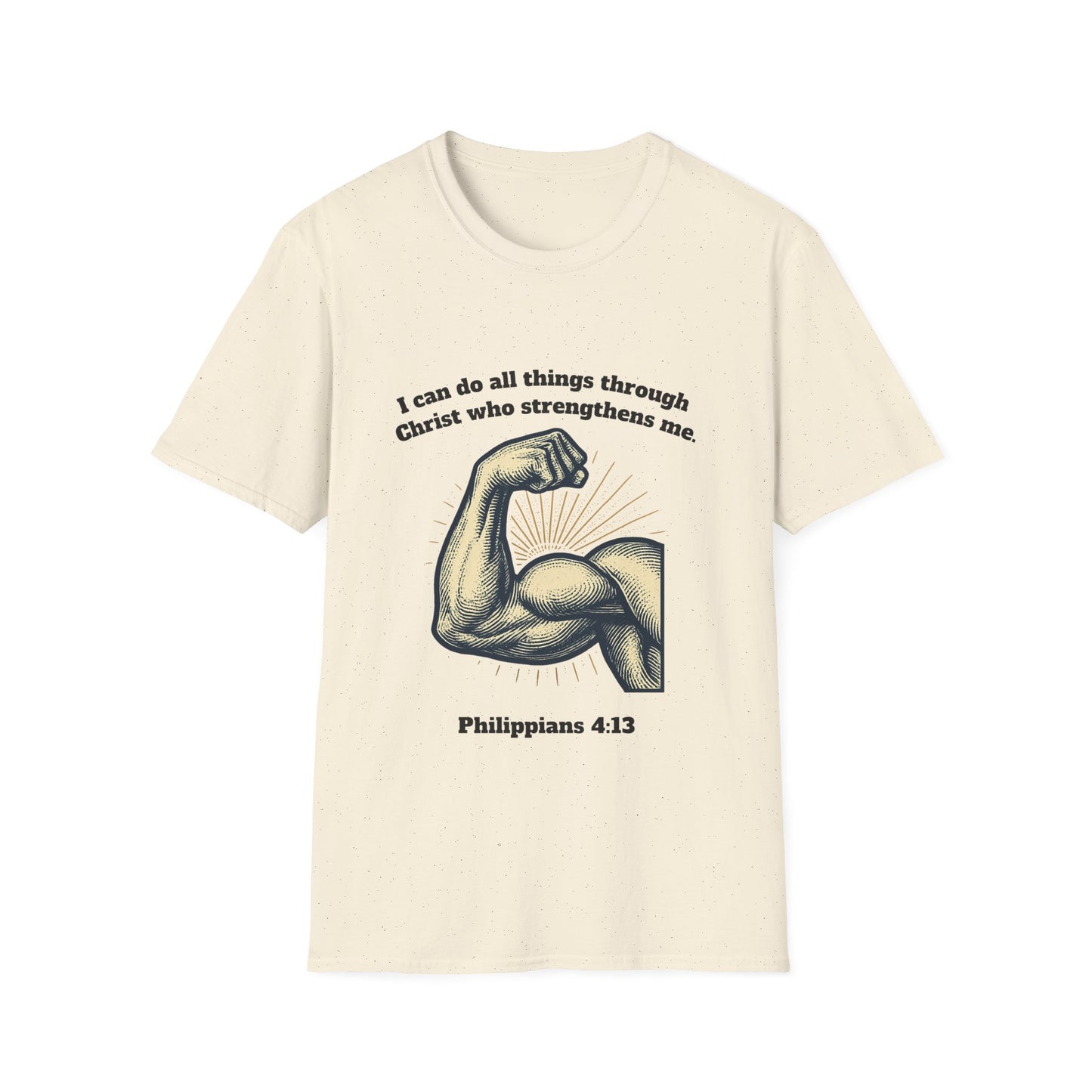 Through Christ Who Strengthens Me Empowered Faith Unisex T-Shirt - Philippians 4:13 Design