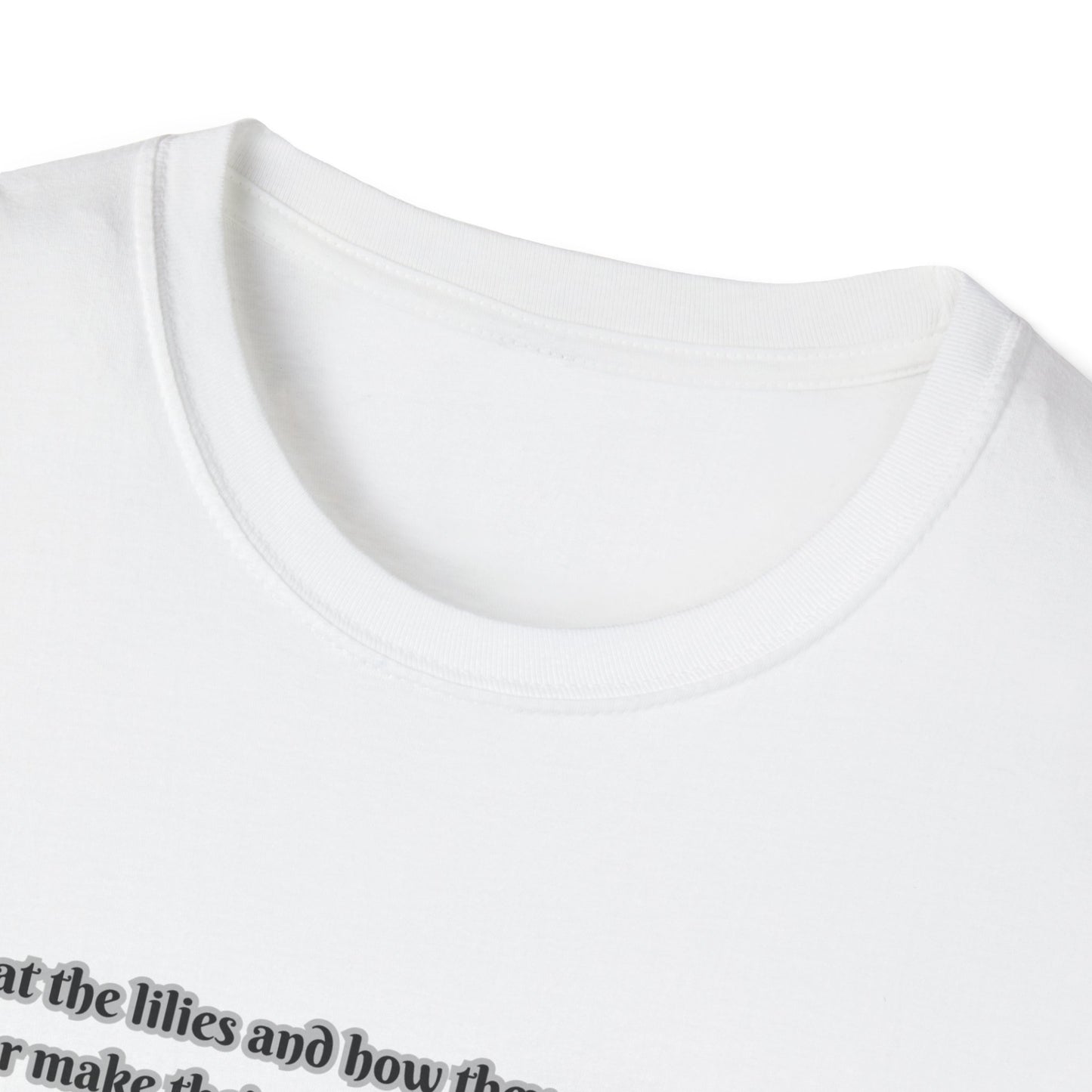 God Cares Even For The Flowers Inspirational Floral T-Shirt with Bible Verse Luke 12:27-28