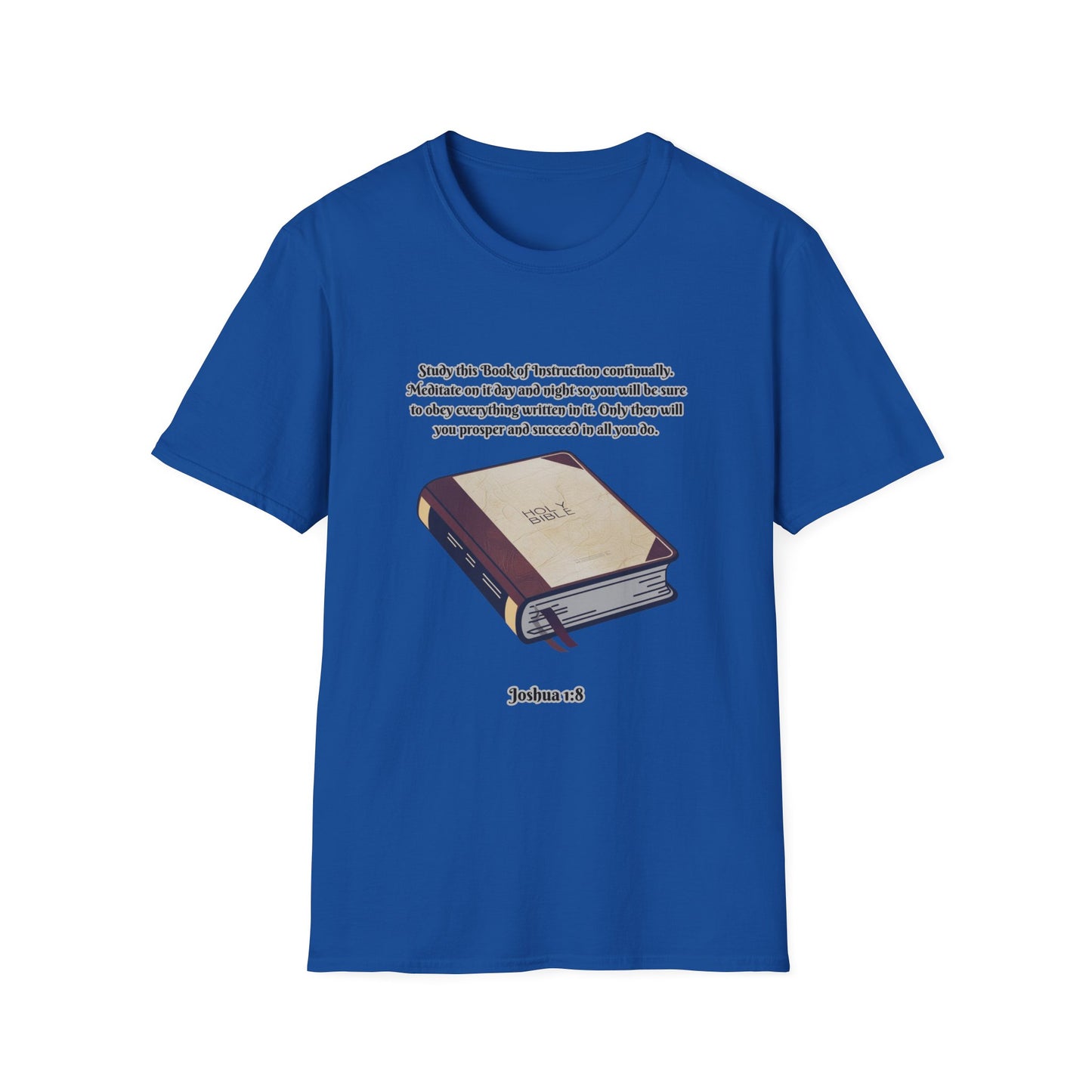 Book of Instruction Faith-Inspired Unisex Softstyle T-Shirt - Joshua 1:8