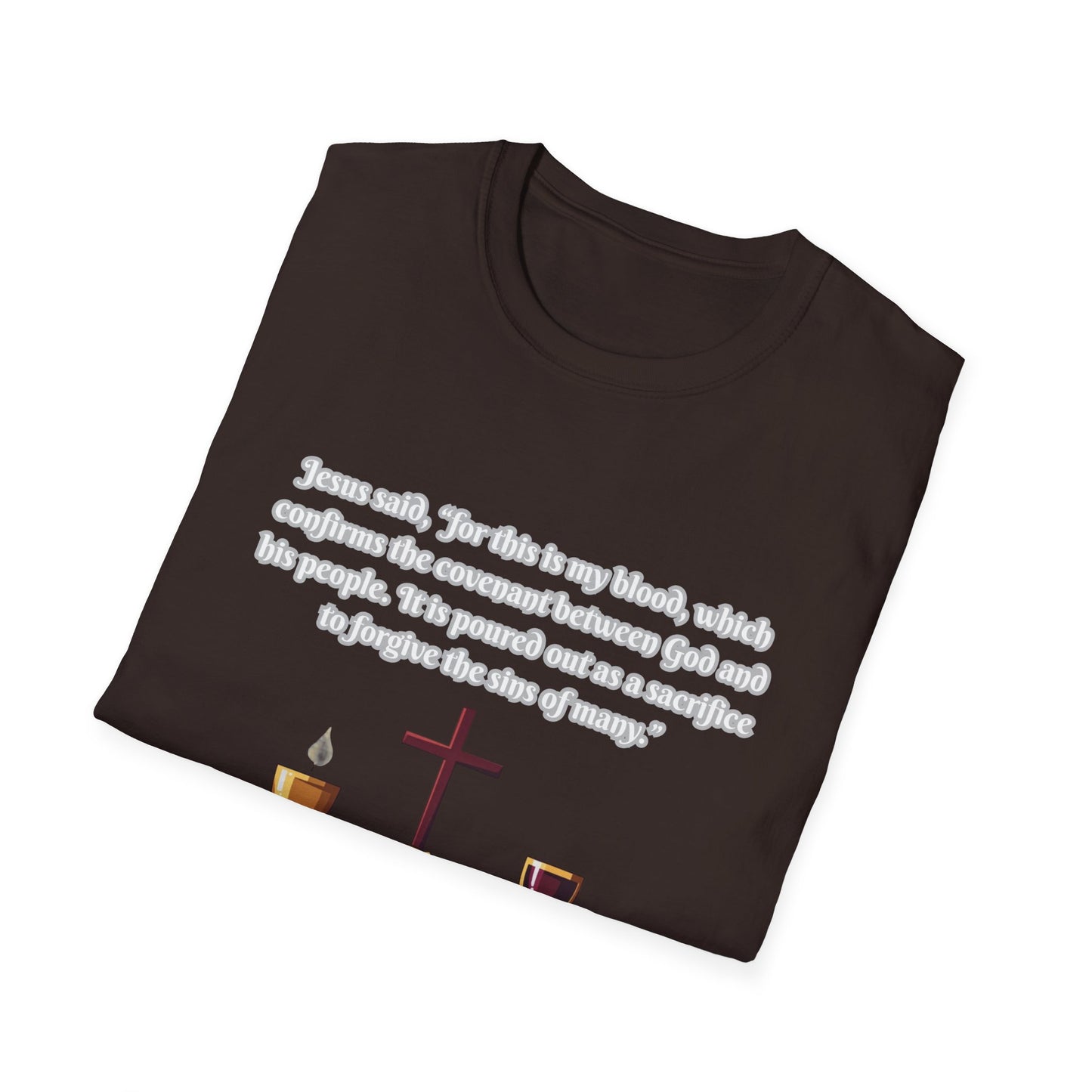 Blood Covenant Faith-Inspired Unisex Softstyle T-Shirt - Matthew 26:28