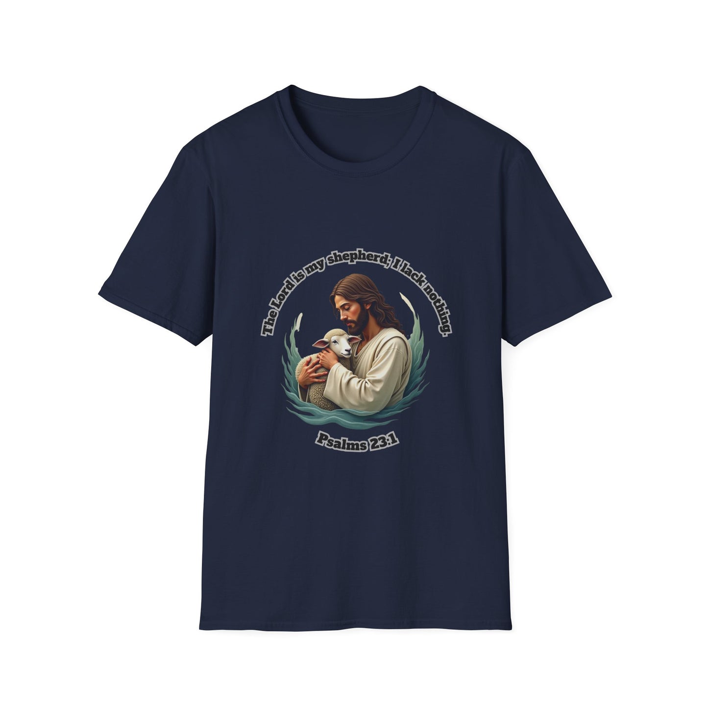 Lord Is My Shepherd Faith-Inspired Unisex Softstyle T-Shirt – Psalm 23:1 Design