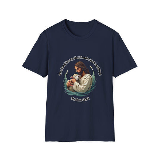 Lord Is My Shepherd Faith-Inspired Unisex Softstyle T-Shirt – Psalm 23:1 Design