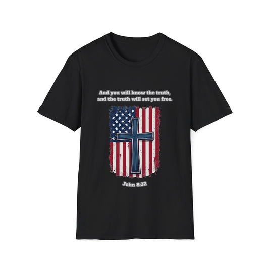 'Truth Will Set You Free' Patriotic Faith T-Shirt Unisex John 8:32