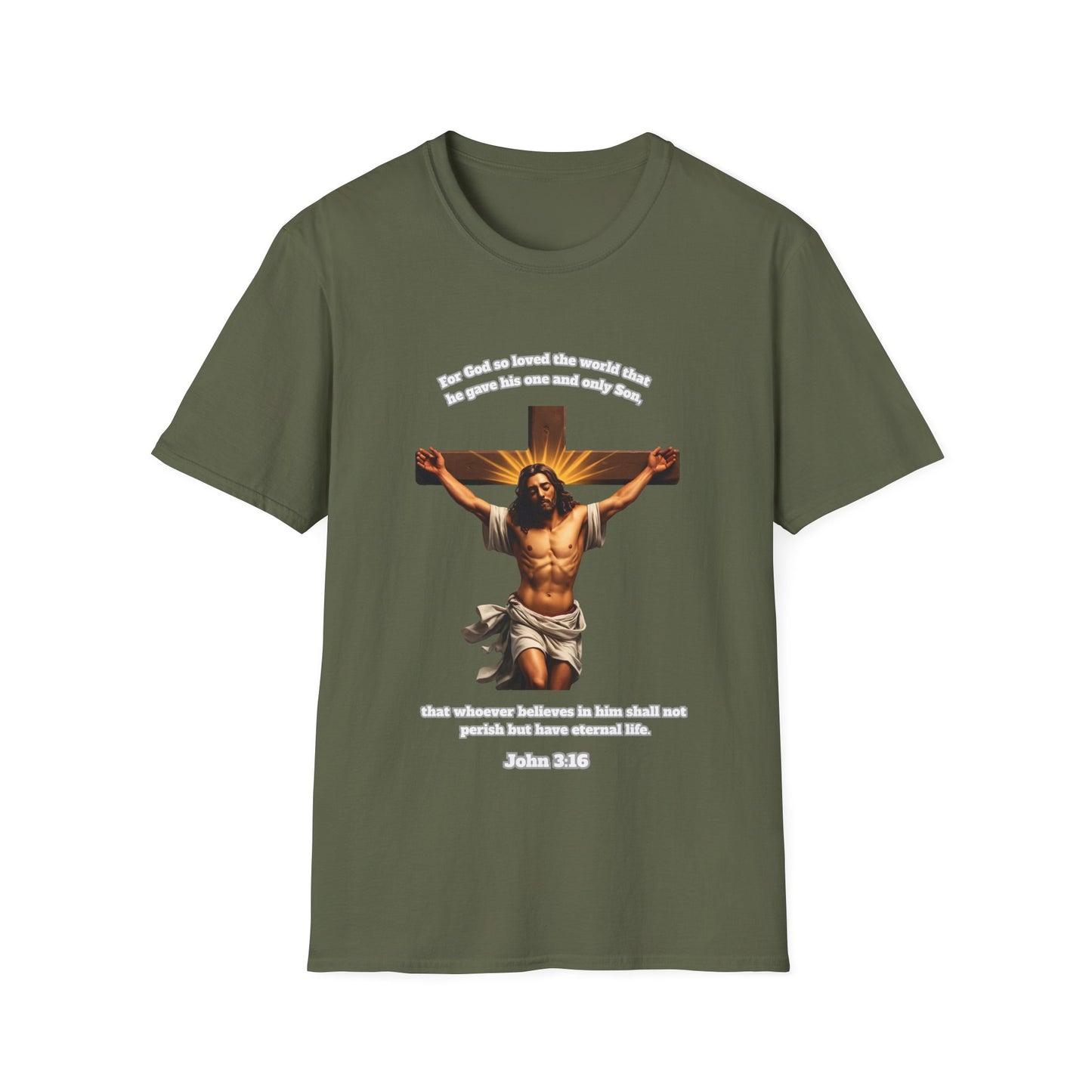 John 3:16 For God So Loved The World ~ Inspirational Unisex Softstyle T-Shirt