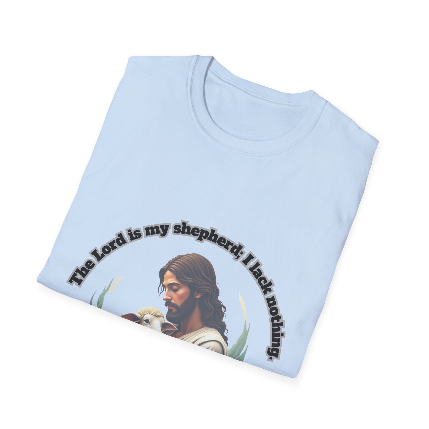 Lord Is My Shepherd Faith-Inspired Unisex Softstyle T-Shirt – Psalm 23:1 Design