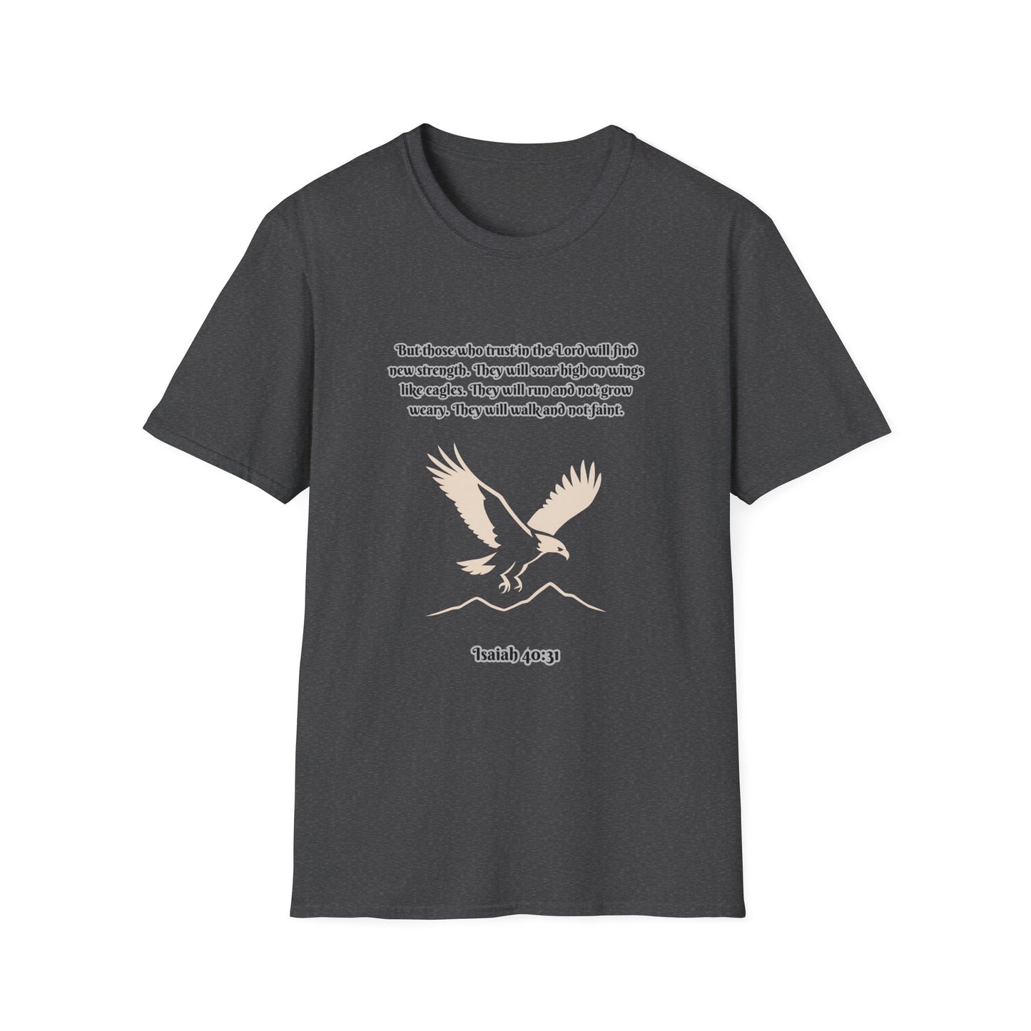 Soar On Wings Like Eagles Inspirational Unisex Softstyle T-Shirt Isaiah 40:31