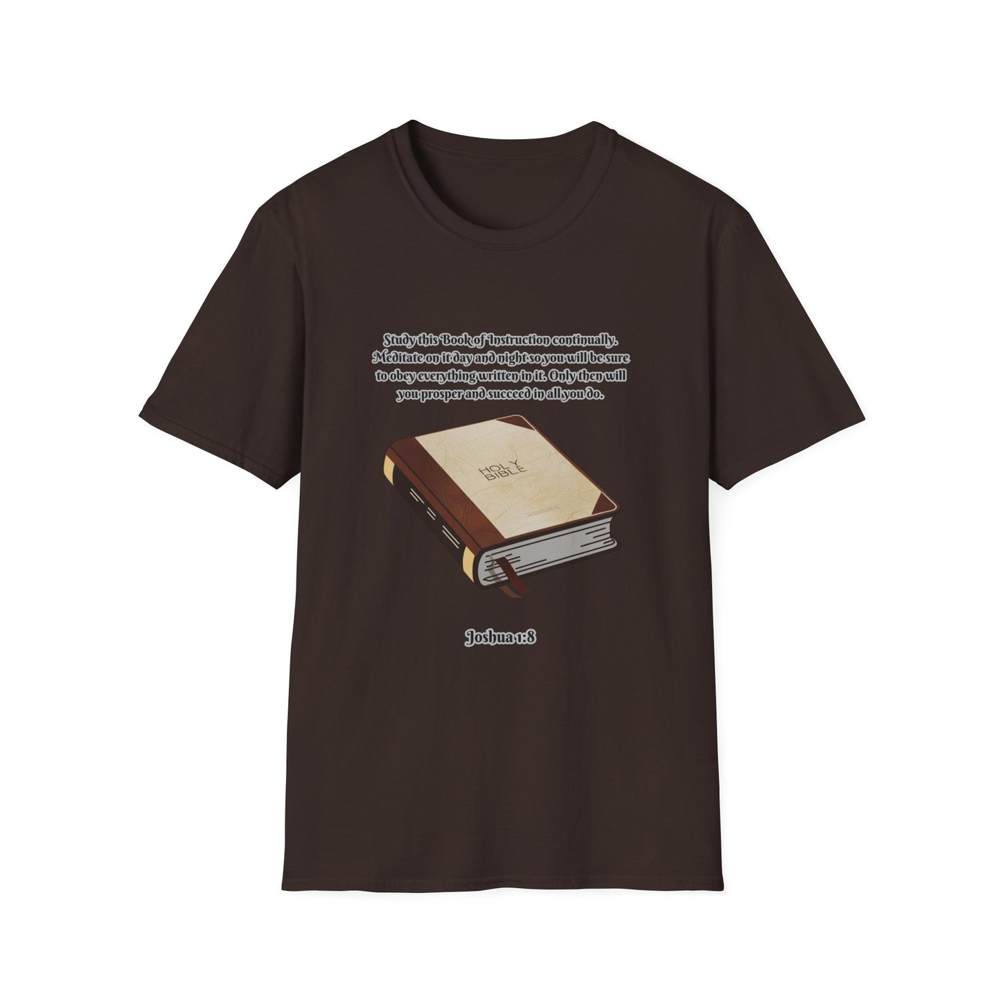Book of Instruction Faith-Inspired Unisex Softstyle T-Shirt - Joshua 1:8