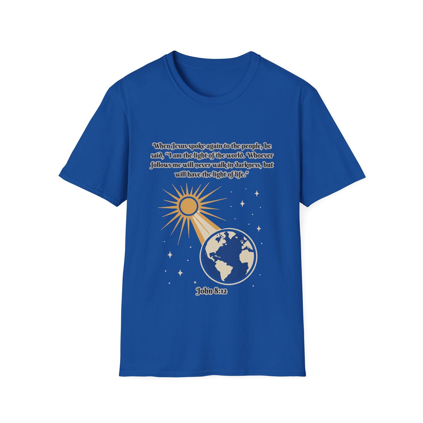 Light Of Life Inspirational Graphic T-Shirt - Unisex Softstyle Tee John 8:12