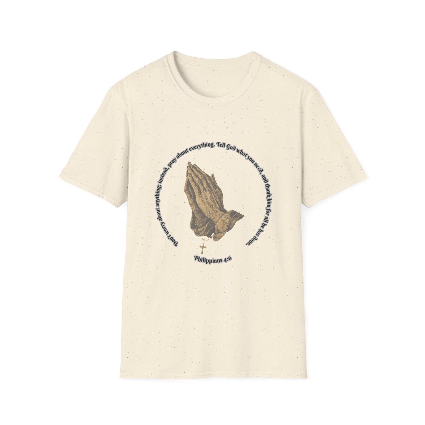 Don't Worry - Pray Inspirational Unisex Softstyle T-Shirt with Philippians 4:6 Design