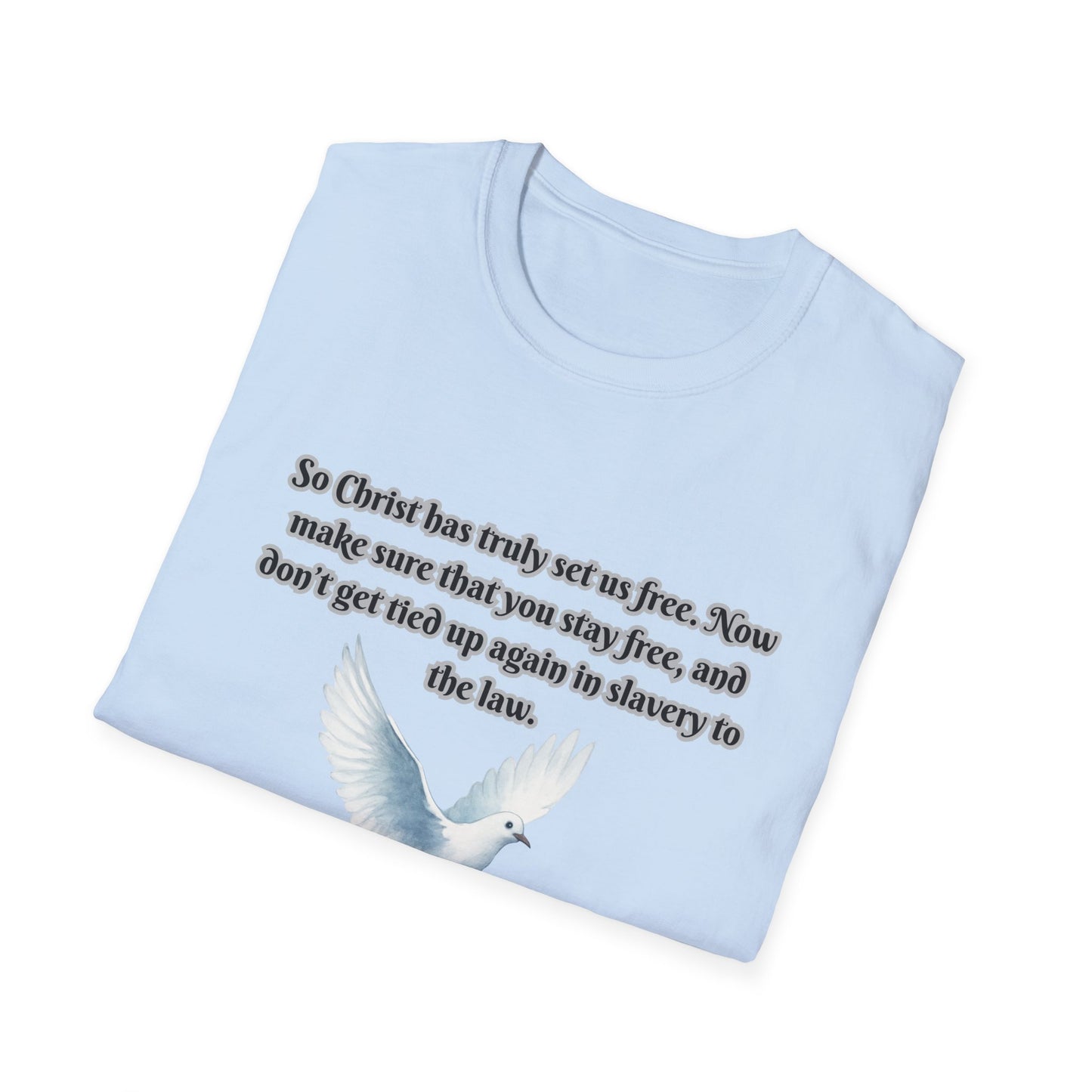 Christ Set Us Free Galatians 5:1 Inspirational Unisex Softstyle T-Shirt