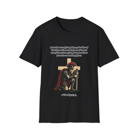 Soldier Of Jesus Unisex Softstyle T-Shirt - Faith & Strength Design 2Timothy 2:3-4