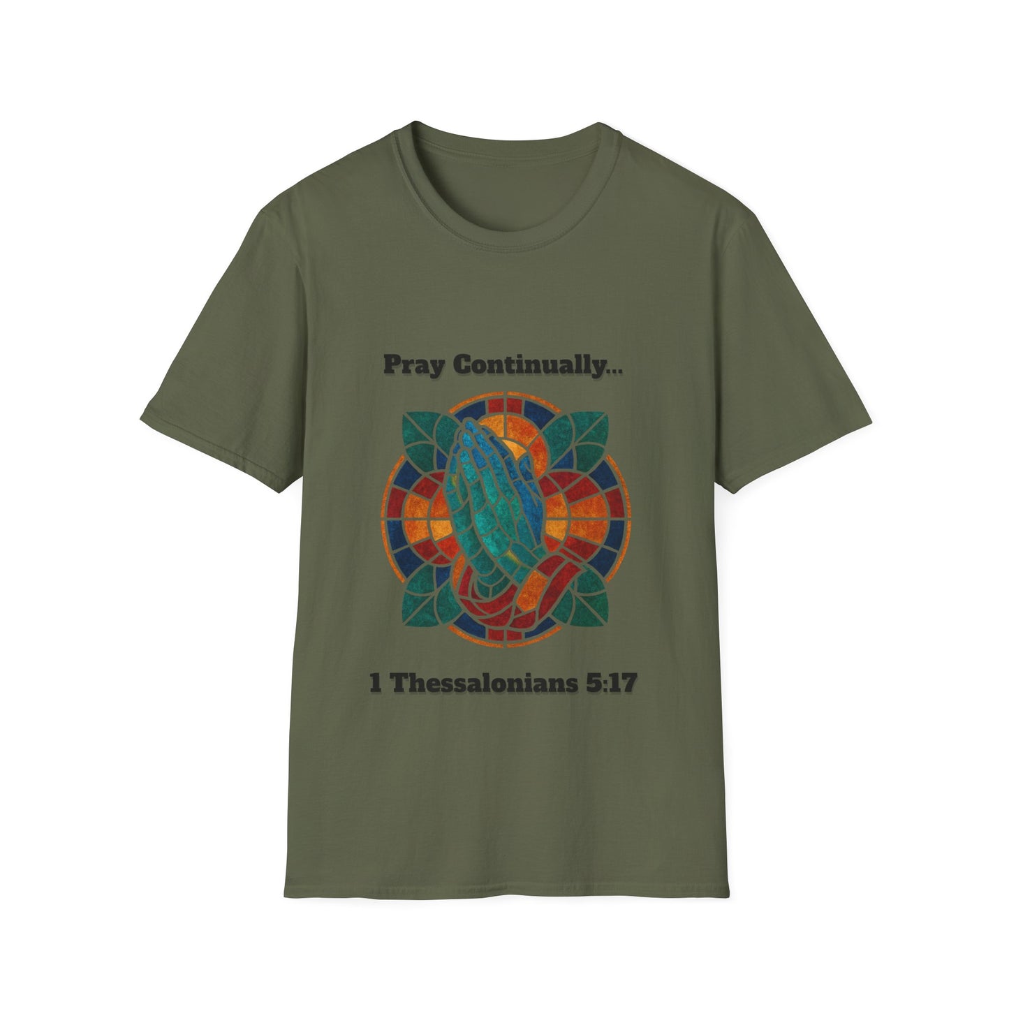 Pray Continually Stained Glass Unisex T-Shirt 1 Thessalonians 5:17