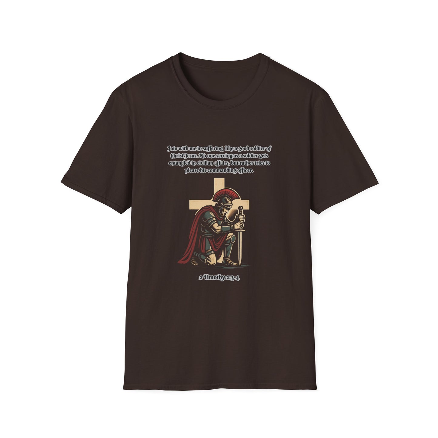 Soldier Of Jesus Unisex Softstyle T-Shirt - Faith & Strength Design 2 Timothy 2:3-4