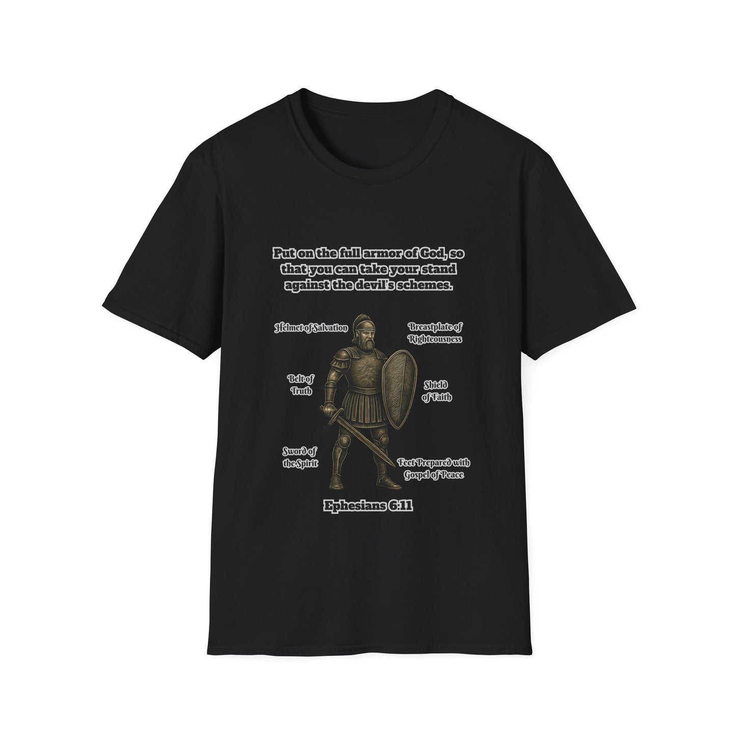 Armor of God Explained Unisex Softstyle T-Shirt Ephesians 6:11