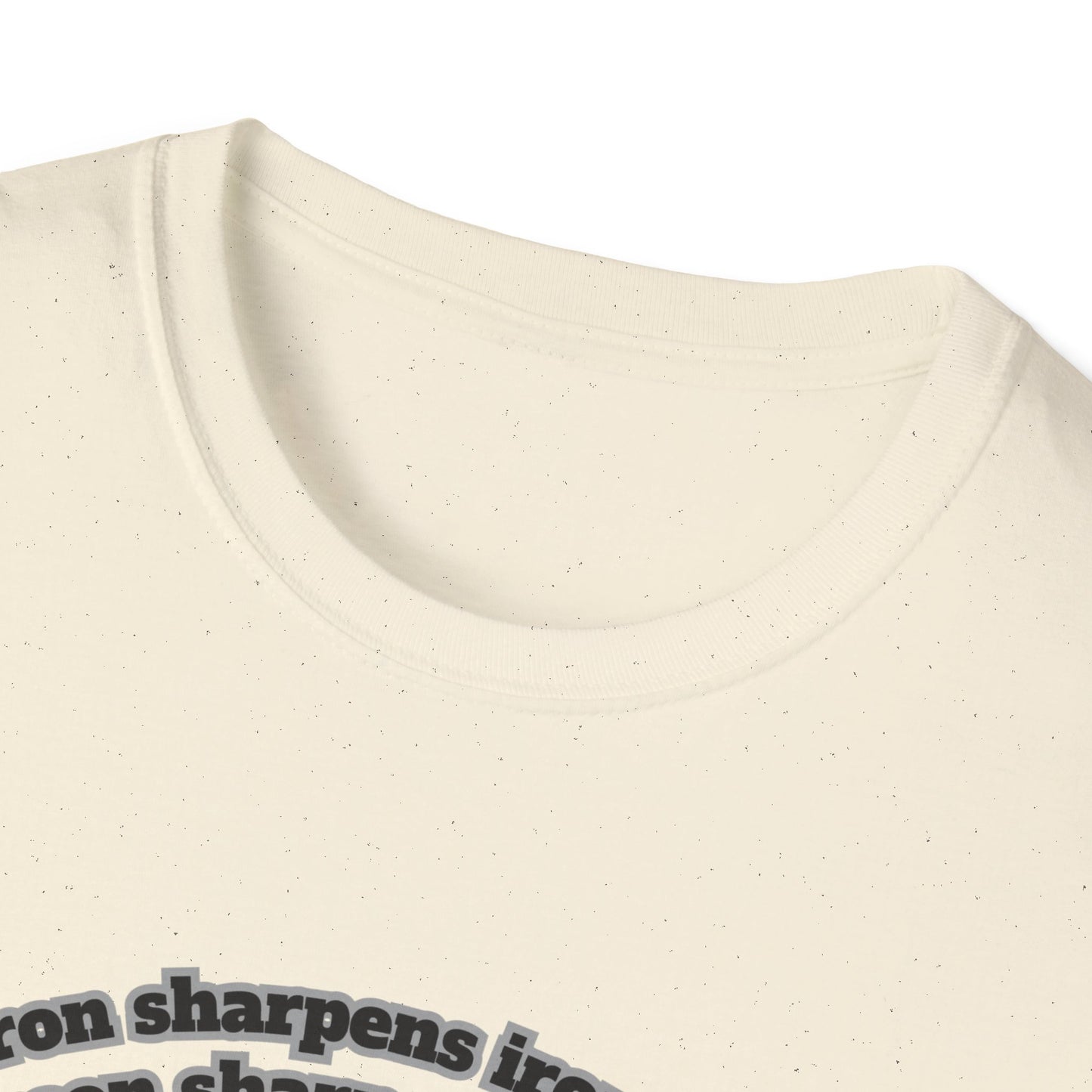 "Iron Sharpens Iron" Sword Design Inspirational Unisex Softstyle T-Shirt Proverbs 27:17