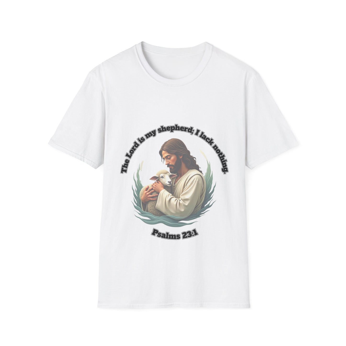 Lord Is My Shepherd Faith-Inspired Unisex Softstyle T-Shirt – Psalm 23:1 Design