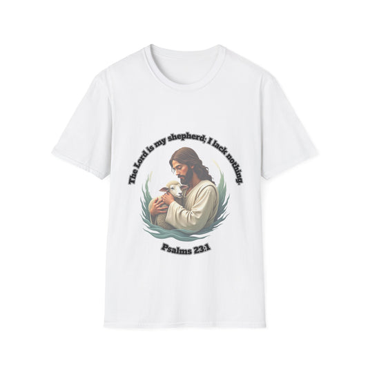 Lord Is My Shepherd Faith-Inspired Unisex Softstyle T-Shirt – Psalm 23:1 Design