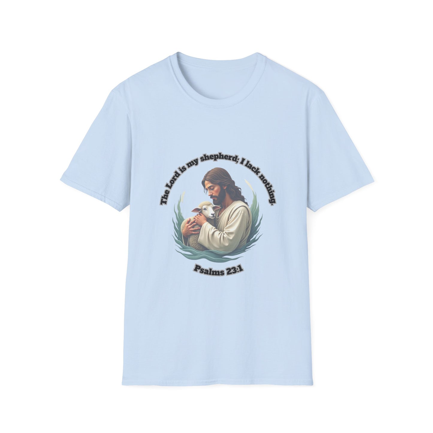 Lord Is My Shepherd Faith-Inspired Unisex Softstyle T-Shirt – Psalm 23:1 Design