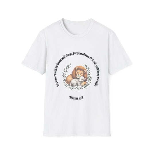 You Alone Lord Will Keep Me Safe Inspirational Unisex Softstyle T-Shirt Psalm 4:8