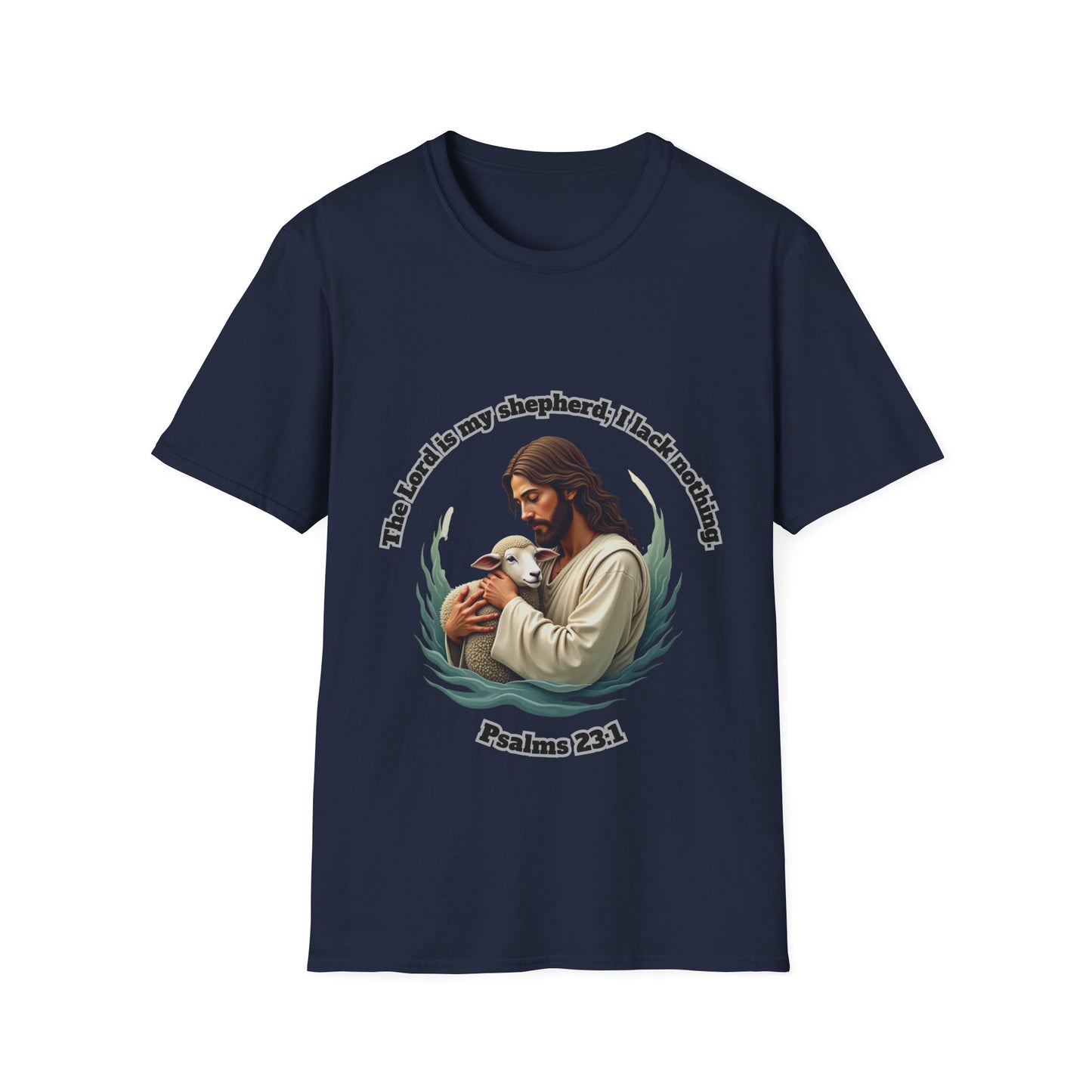 Lord Is My Shepherd Faith-Inspired Unisex Softstyle T-Shirt – Psalm 23:1 Design