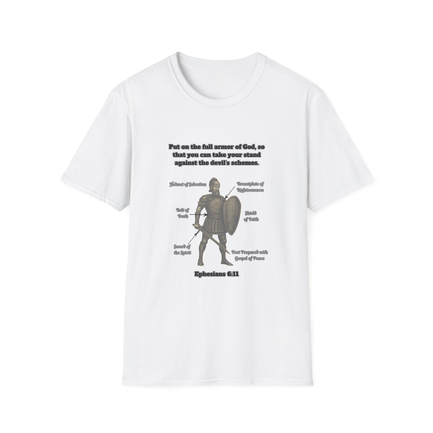 Armor of God Explained Unisex Softstyle T-Shirt Ephesians 6:11