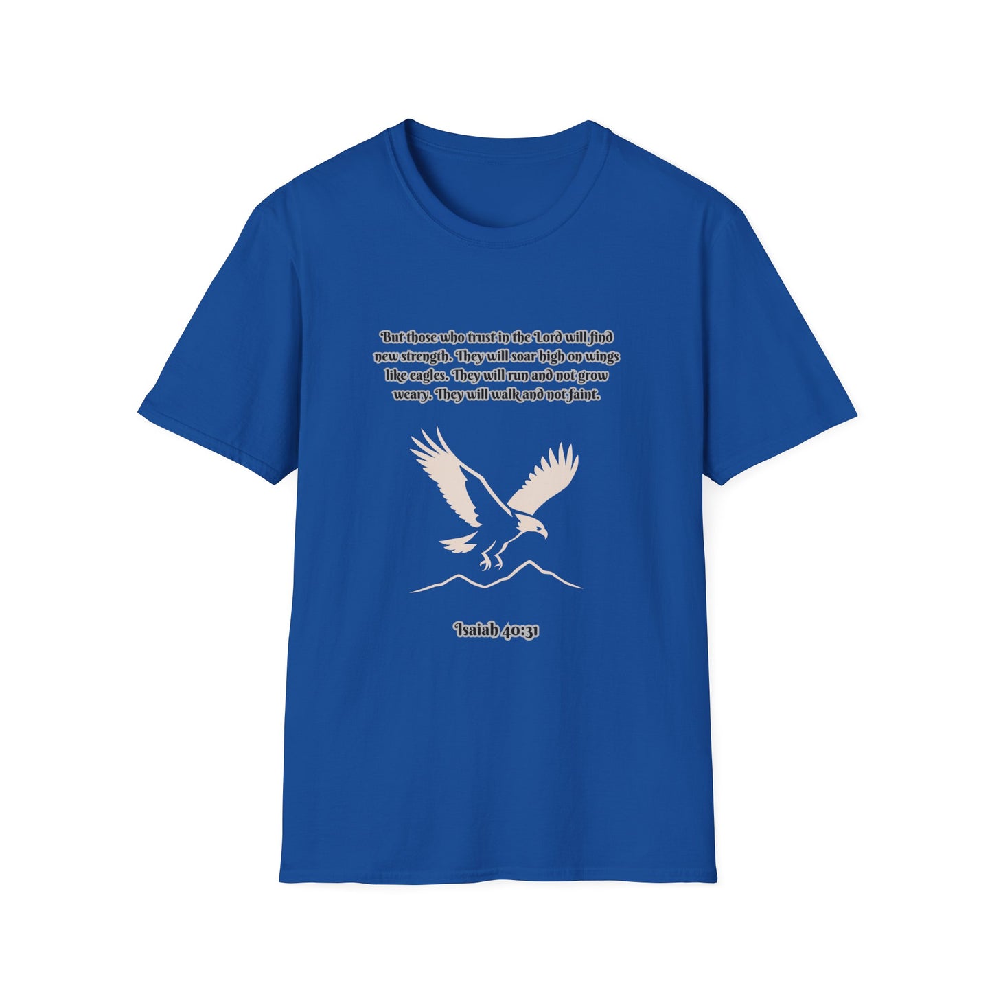 Soar On Wings Like Eagles Inspirational Unisex Softstyle T-Shirt Isaiah 40:31