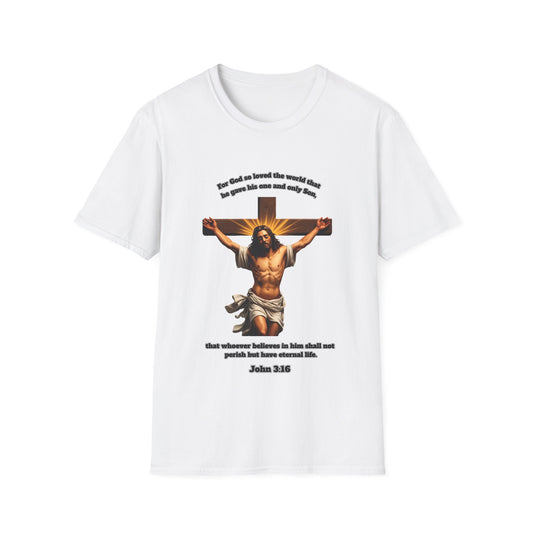 John 3:16 For God So Loved The World ~ Inspirational Unisex Softstyle T-Shirt