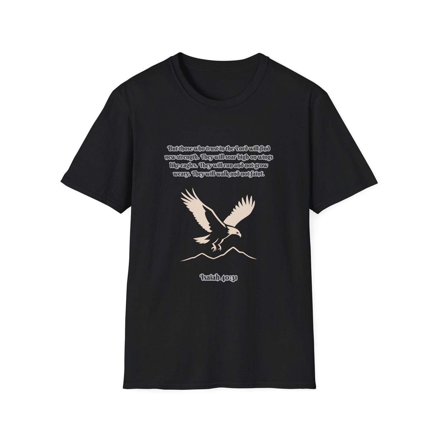Soar On Wings Like Eagles Inspirational Unisex Softstyle T-Shirt Isaiah 40:31