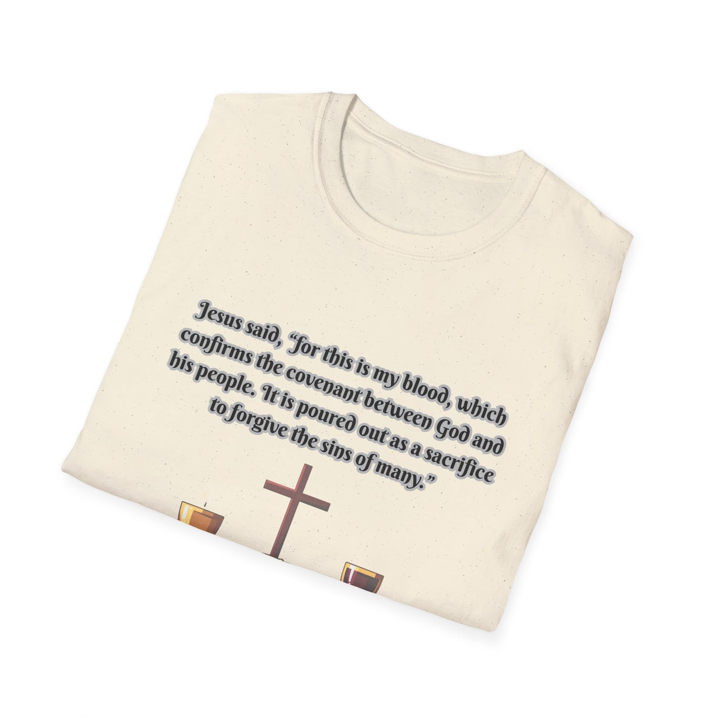 Blood Covenant Faith-Inspired Unisex Softstyle T-Shirt - Matthew 26:28