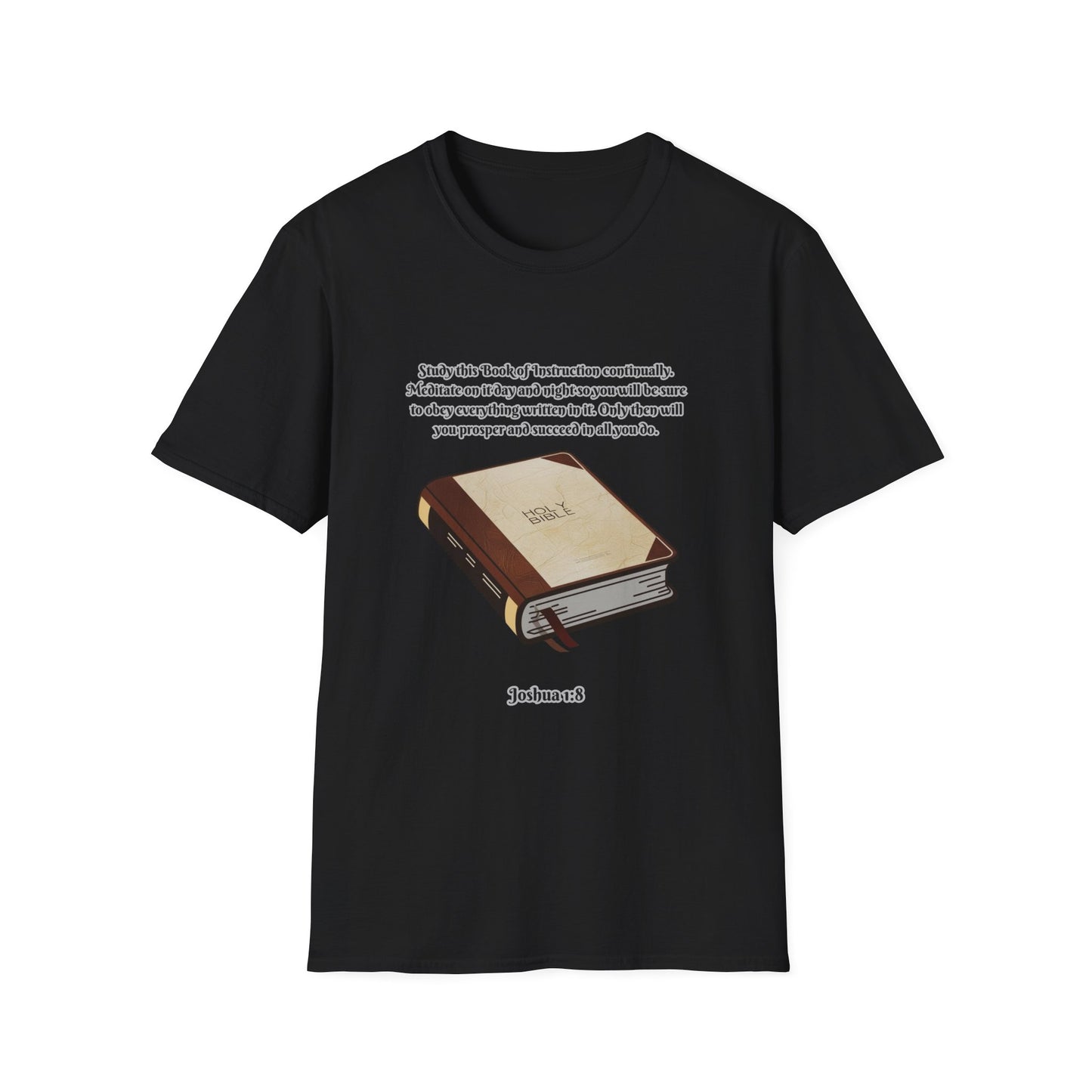 Book of Instruction Faith-Inspired Unisex Softstyle T-Shirt - Joshua 1:8