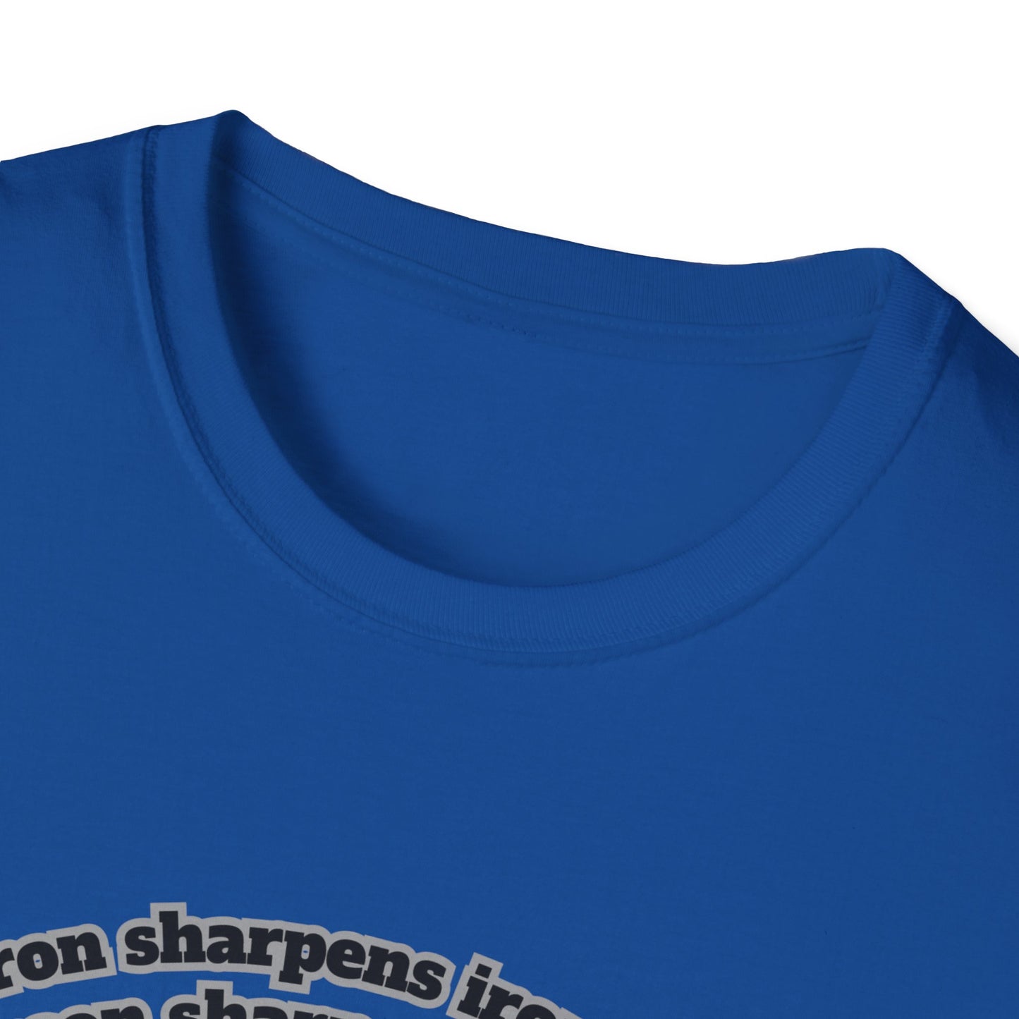 "Iron Sharpens Iron" Sword Design Inspirational Unisex Softstyle T-Shirt Proverbs 27:17