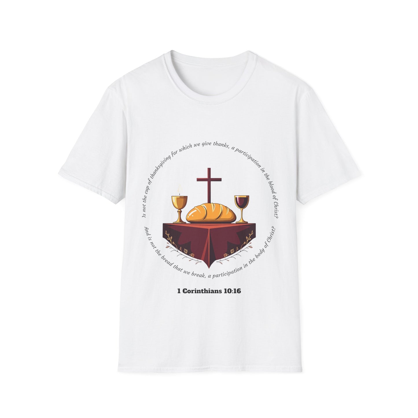 Body and Blood Faith-Inspired Unisex Softstyle T-Shirt - 1 Corinthians 10:16