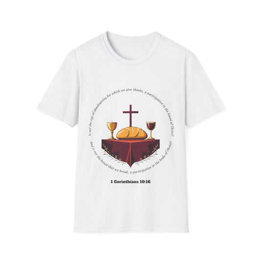 Body and Blood Faith-Inspired Unisex Softstyle T-Shirt - 1 Corinthians 10:16