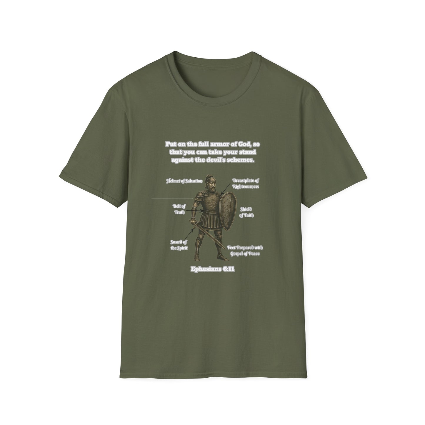 Armor of God Explained Unisex Softstyle T-Shirt Ephesians 6:11