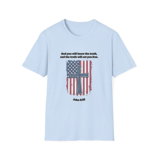 'Truth Will Set You Free' Patriotic Faith T-Shirt Unisex John 8:32