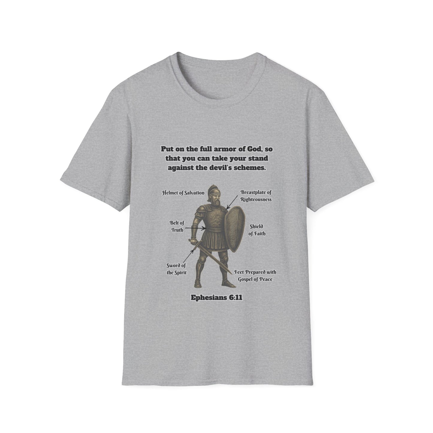 Armor of God Explained Unisex Softstyle T-Shirt Ephesians 6:11