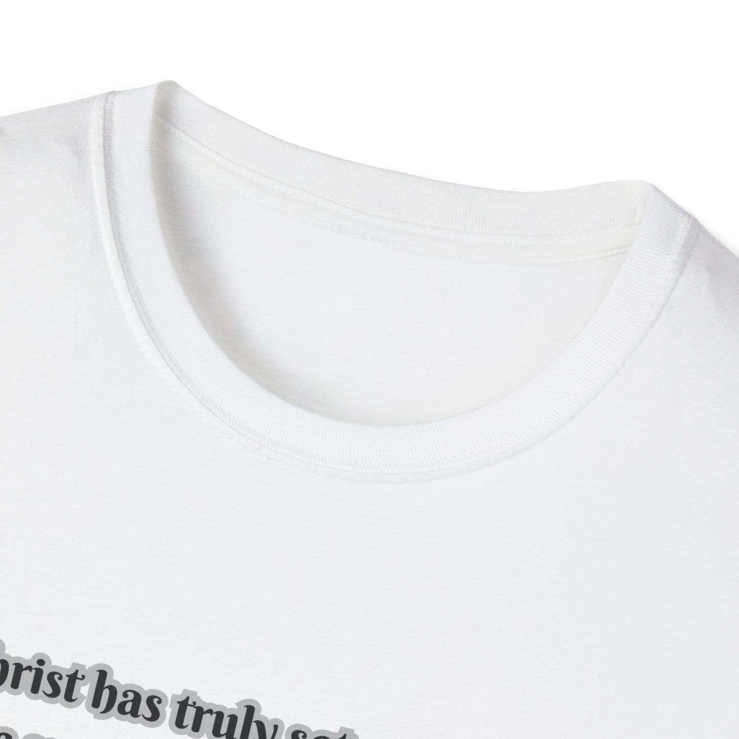 Christ Set Us Free Galatians 5:1 Inspirational Unisex Softstyle T-Shirt