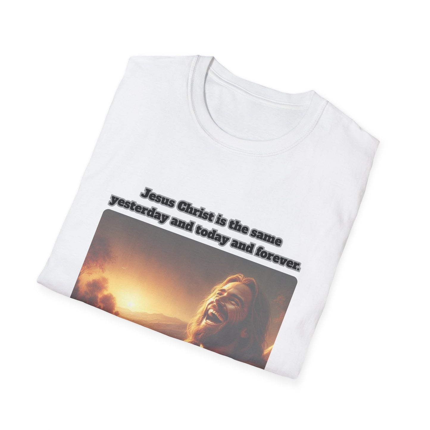 Christ Is The Same Inspirational Jesus T-Shirt | Unisex Softstyle Tee with Scripture Hebrews 13:8