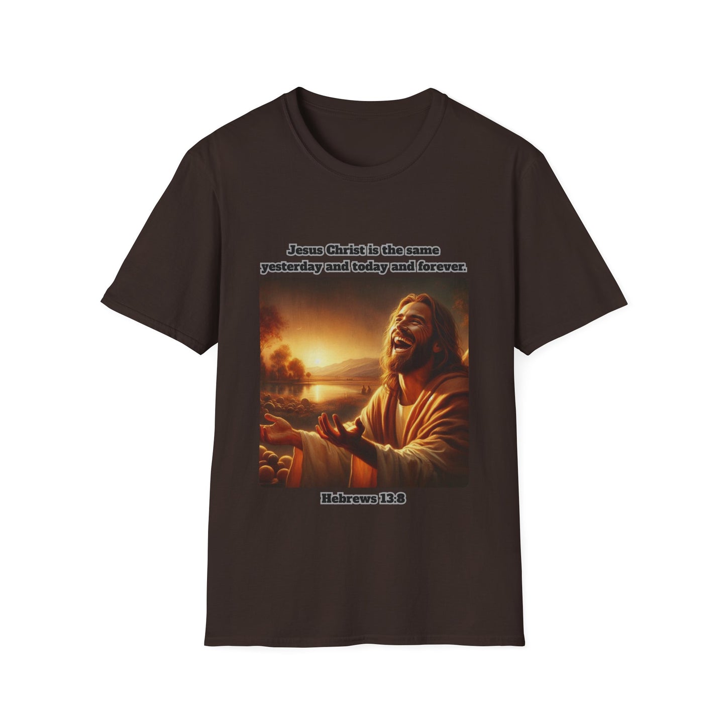 Christ Is The Same Inspirational Jesus T-Shirt | Unisex Softstyle Tee with Scripture Hebrews 13:8