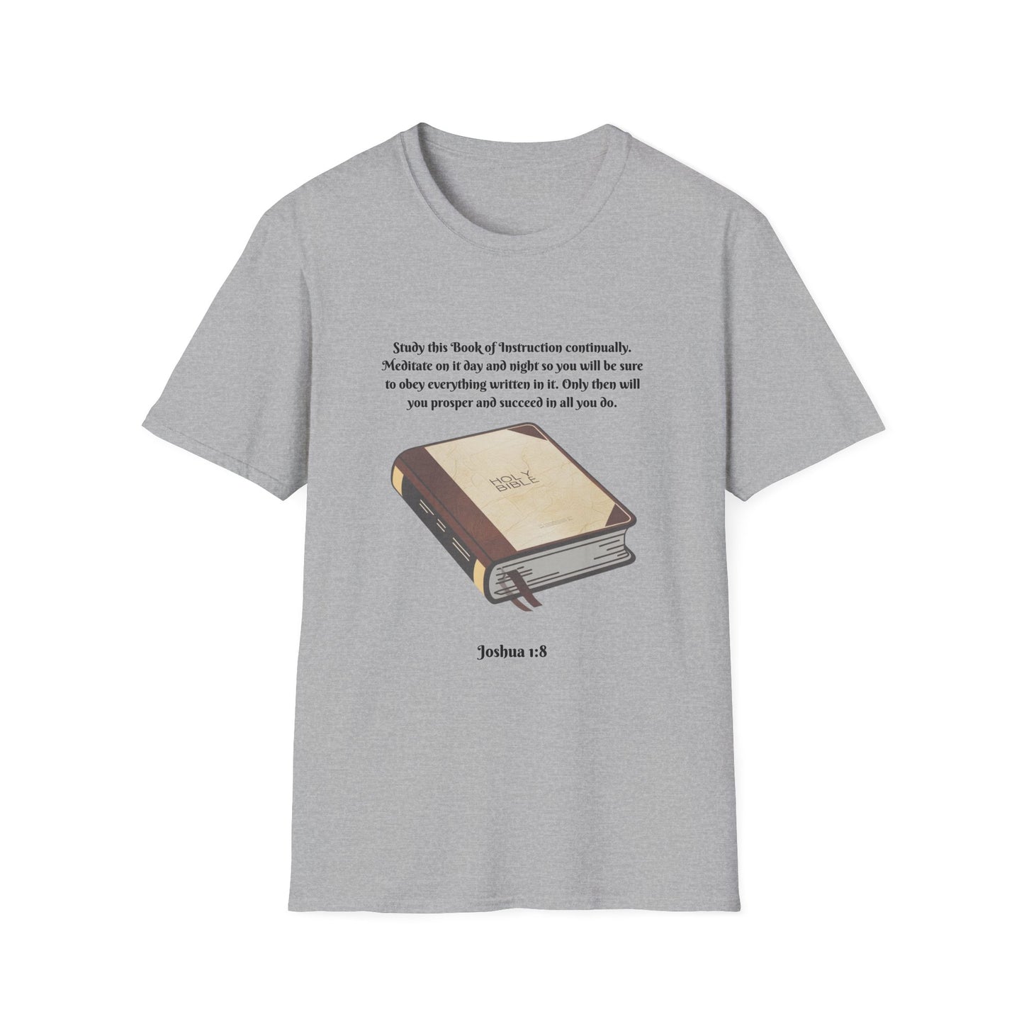 Book of Instruction Faith-Inspired Unisex Softstyle T-Shirt - Joshua 1:8