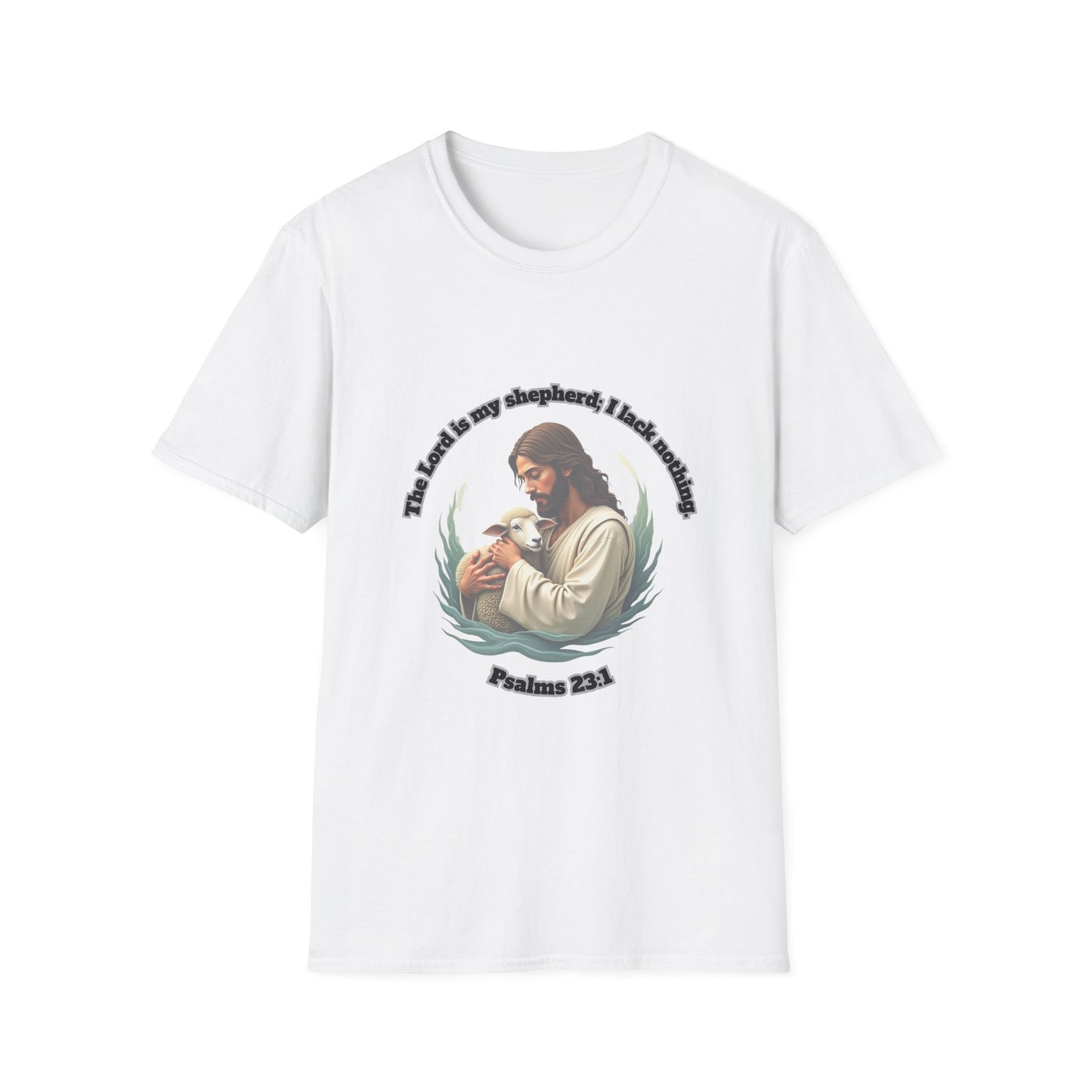 Lord Is My Shepherd Faith-Inspired Unisex Softstyle T-Shirt – Psalm 23:1 Design