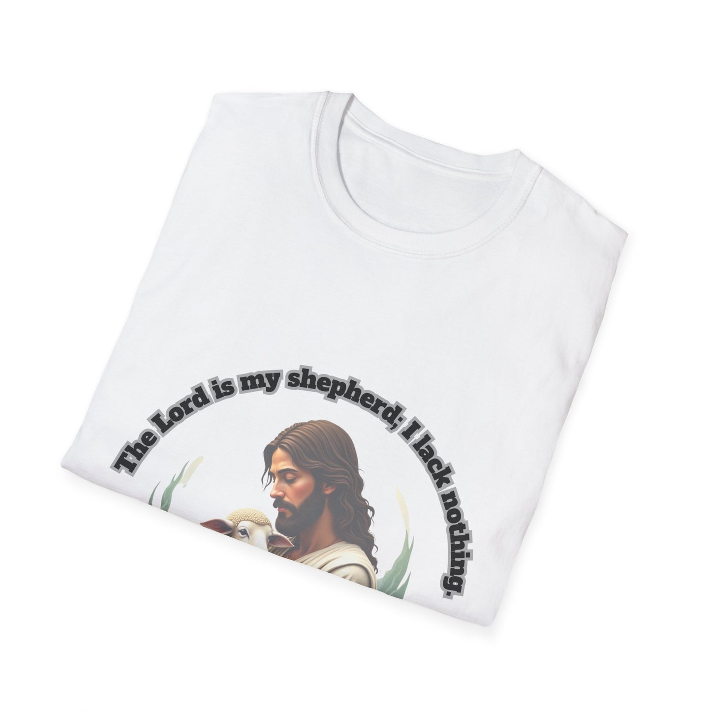 Lord Is My Shepherd Faith-Inspired Unisex Softstyle T-Shirt – Psalm 23:1 Design